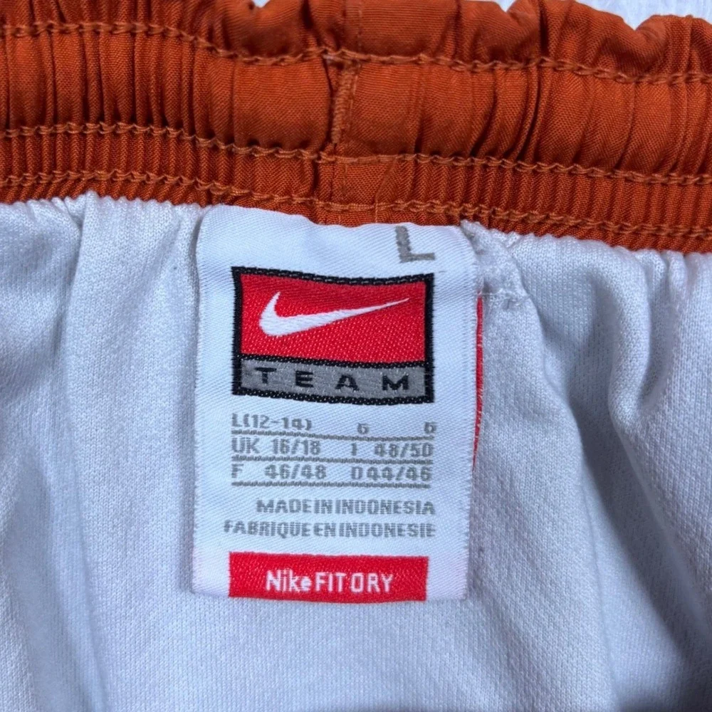 VTG 90s Nike Texas Longhorns Running Shorts Womens L‎ Orange Plaid Dri-Fit  RARE
